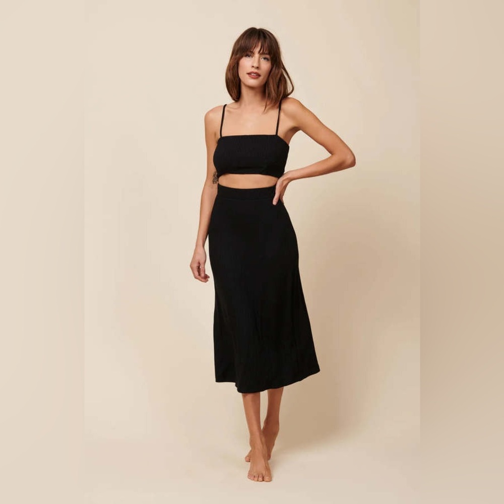 Whimsy + Row Finn Skirt in Black Rib